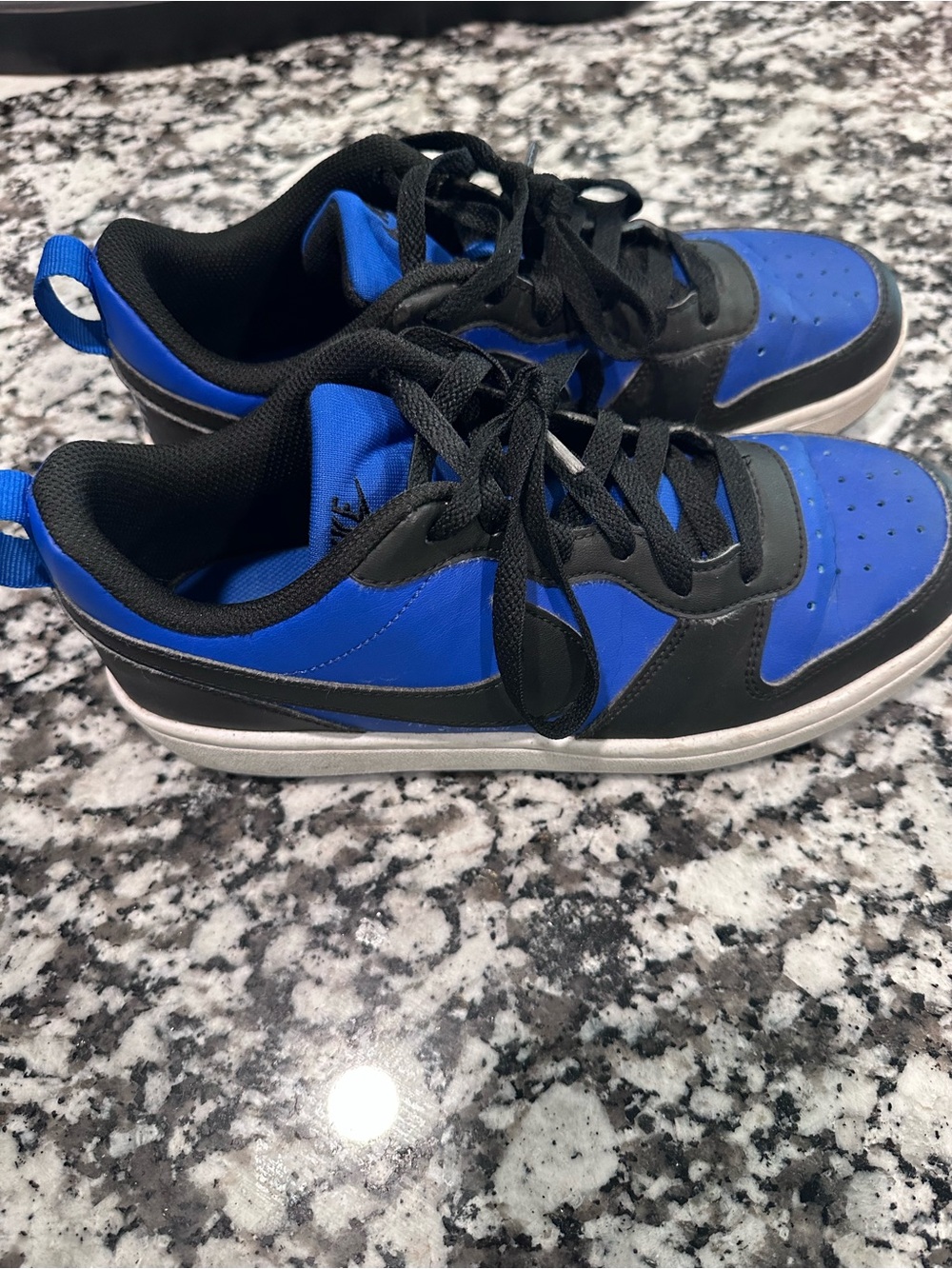 Black and Royal Blue Low-Top Nike Sneakers